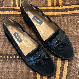 Bally Men's Black Suede Tassel Loafers